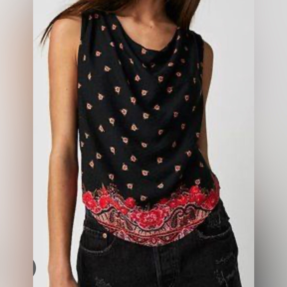 Free People Silas Printed CowlTank Top